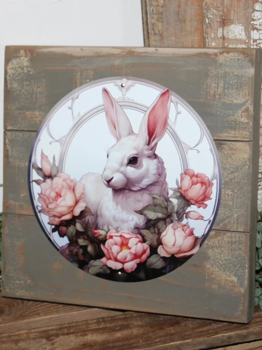 NEW Shabby French Country Farmhouse Cottage Bunny Rabbit & Floral Wall Decor
